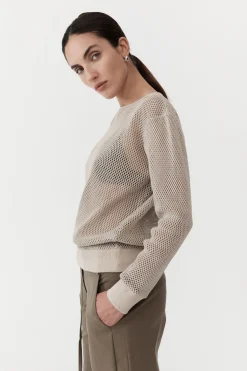 Jumpers*St. Agni Mesh Long Sleeve Top - Aloe