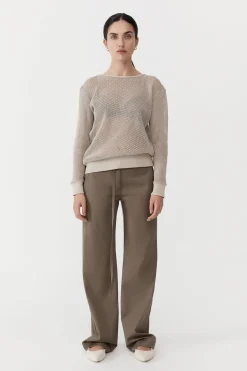 Jumpers*St. Agni Mesh Long Sleeve Top - Aloe