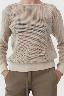 Tops*St. Agni Mesh Long Sleeve Top - Aloe
