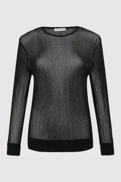 Jumpers*St. Agni Mesh Long Sleeve Top - Black