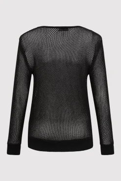 Knitwear*St. Agni Mesh Long Sleeve Top - Black