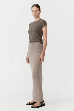 Skirts*St. Agni Mesh Maxi Skirt - Fog