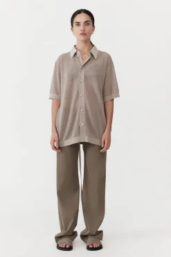 Knitwear*St. Agni Mesh Short Sleeve Shirt - Fog