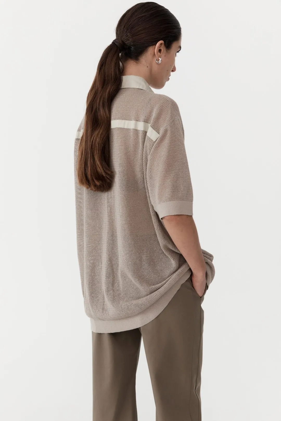 Knitwear*St. Agni Mesh Short Sleeve Shirt - Fog