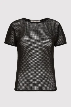Tops*St. Agni Mesh Short Sleeve Tee - Black