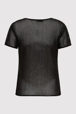 Tops*St. Agni Mesh Short Sleeve Tee - Black