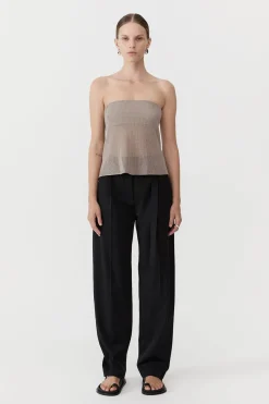 Knitwear*St. Agni Mesh Strapless Top - Fog