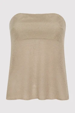 Knitwear*St. Agni Mesh Strapless Top - Fog