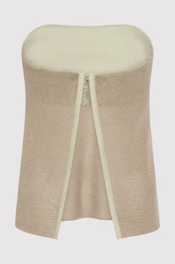 Knitwear*St. Agni Mesh Strapless Top - Fog
