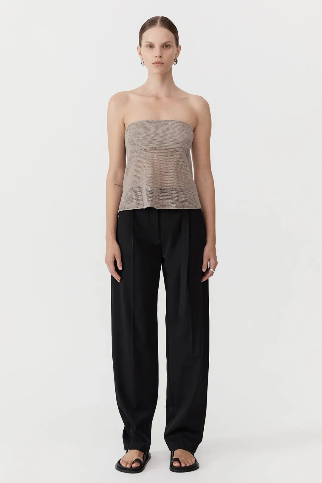 Tops*St. Agni Mesh Strapless Top - Fog