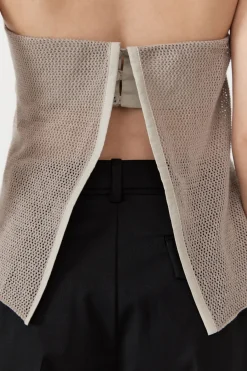 Tops*St. Agni Mesh Strapless Top - Fog