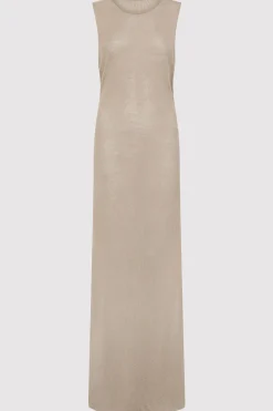 Dresses*St. Agni Mesh Tuck Back Maxi Dress - Fog