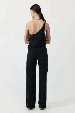 Denim*St. Agni Mid Rise Wide Leg - Washed Black