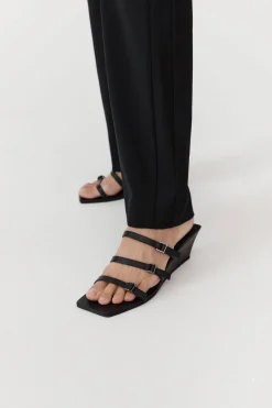Heels*St. Agni Mini Ring Detail Wedge - Black