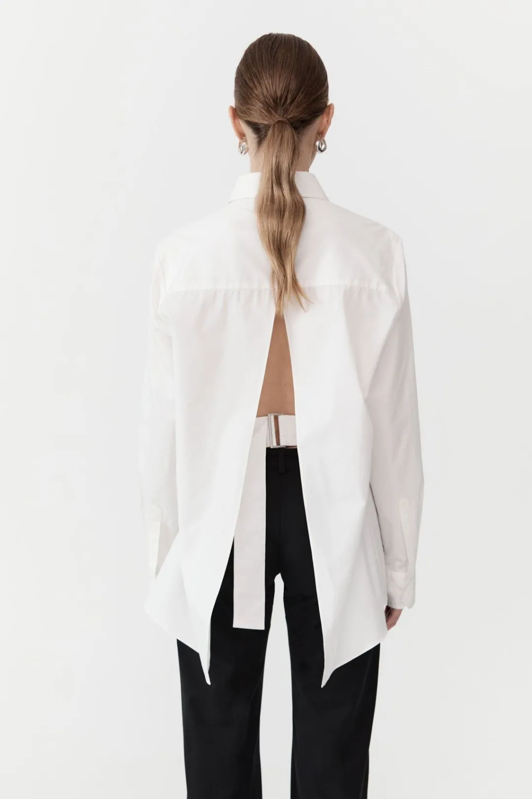 Tops*St. Agni Open Back Shirt - White