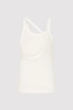 Tops*St. Agni Organic Cotton Abstract Singlet - White