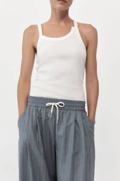 Singlets*St. Agni Organic Cotton Abstract Singlet - White