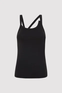 Tops*St. Agni Organic Cotton Abstract Singlet - Black