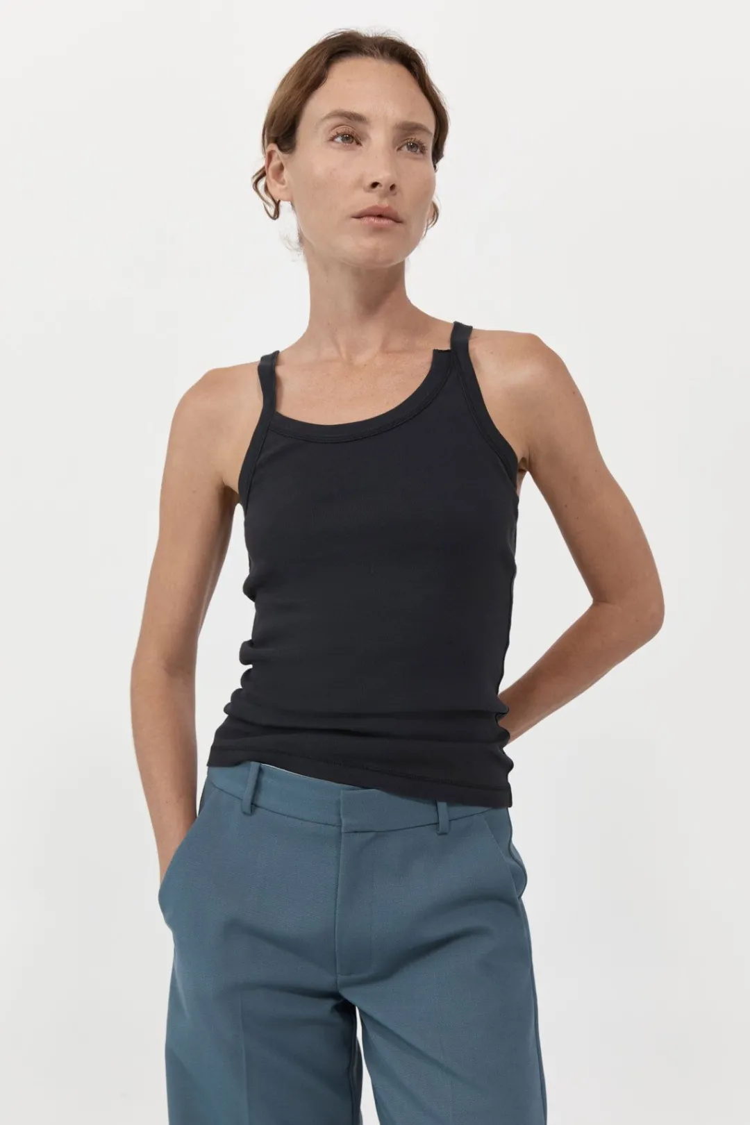 Singlets*St. Agni Organic Cotton Abstract Singlet - Black