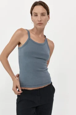 Singlets*St. Agni Organic Cotton Abstract Singlet - Diesel Grey