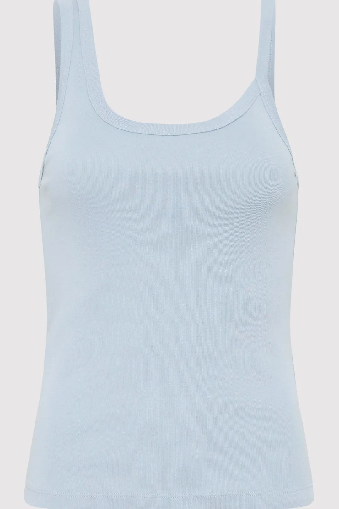 Basics*St. Agni Organic Cotton Asymm Tank - Stone Blue
