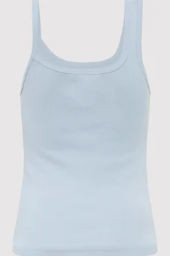 Basics*St. Agni Organic Cotton Asymm Tank - Stone Blue