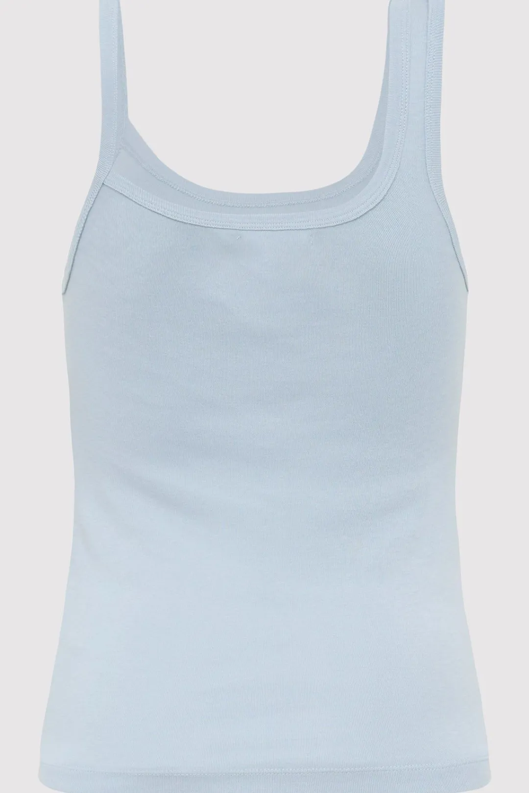 Basics*St. Agni Organic Cotton Asymm Tank - Stone Blue