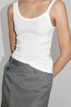 Basics*St. Agni Organic Cotton Asymm Tank - White
