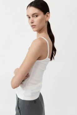 Basics*St. Agni Organic Cotton Asymm Tank - White