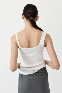Basics*St. Agni Organic Cotton Asymm Tank - White