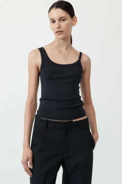 Tops*St. Agni Organic Cotton Asymm Tank - Black