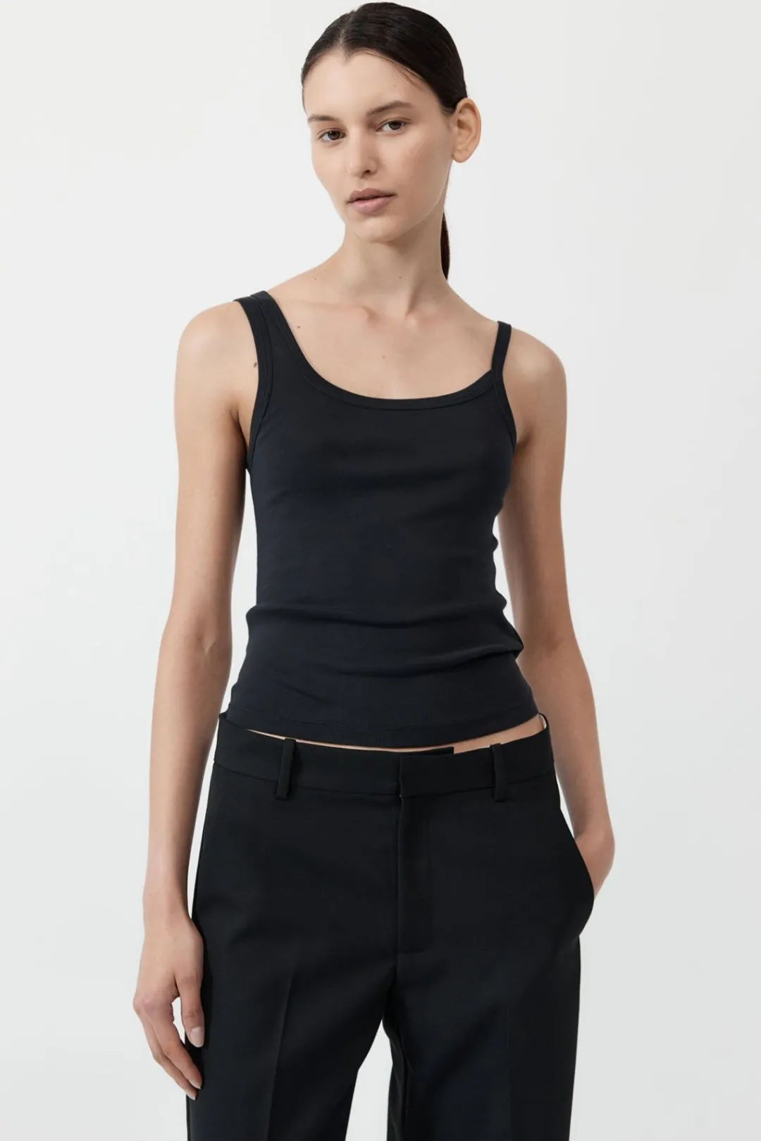 Basics*St. Agni Organic Cotton Asymm Tank - Black