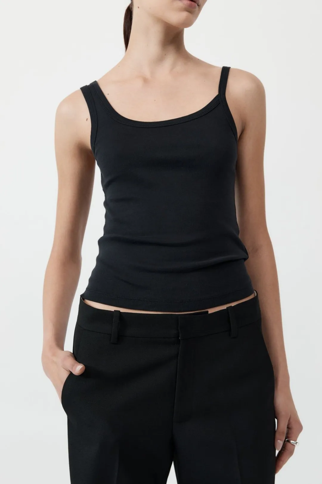 Basics*St. Agni Organic Cotton Asymm Tank - Black