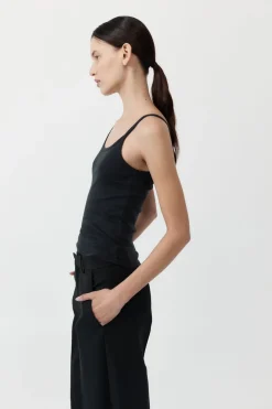 Basics*St. Agni Organic Cotton Asymm Tank - Black