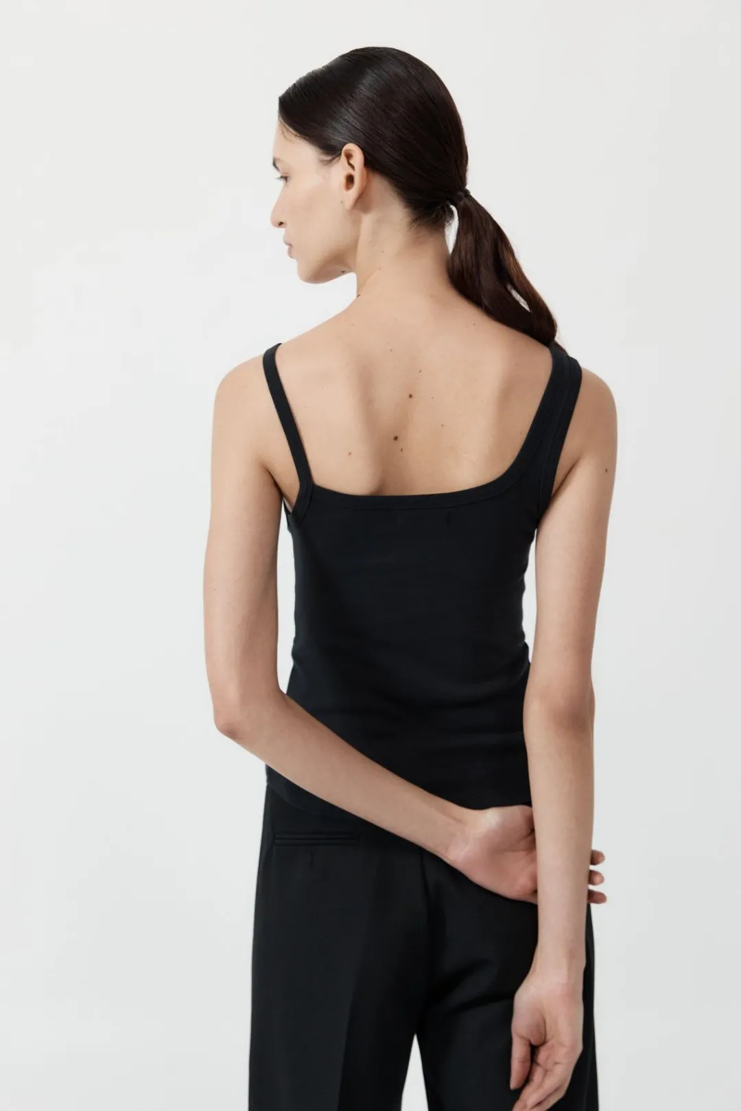 Basics*St. Agni Organic Cotton Asymm Tank - Black