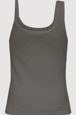 Singlets*St. Agni Organic Cotton Asymm Tank - Pewter Grey