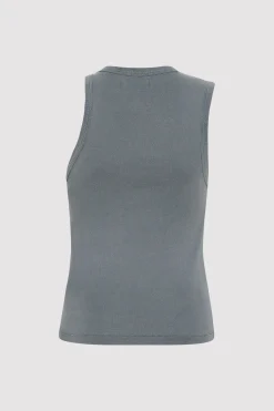Basics*St. Agni Organic Cotton Asymmetric Tank - Diesel Grey
