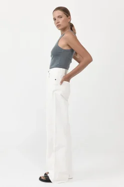 Singlets*St. Agni Organic Cotton Asymmetric Tank - Diesel Grey