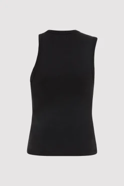 Singlets*St. Agni Organic Cotton Asymmetric Tank - Black