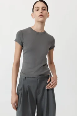 Tops*St. Agni Organic Cotton Baby Tee - Pewter Grey
