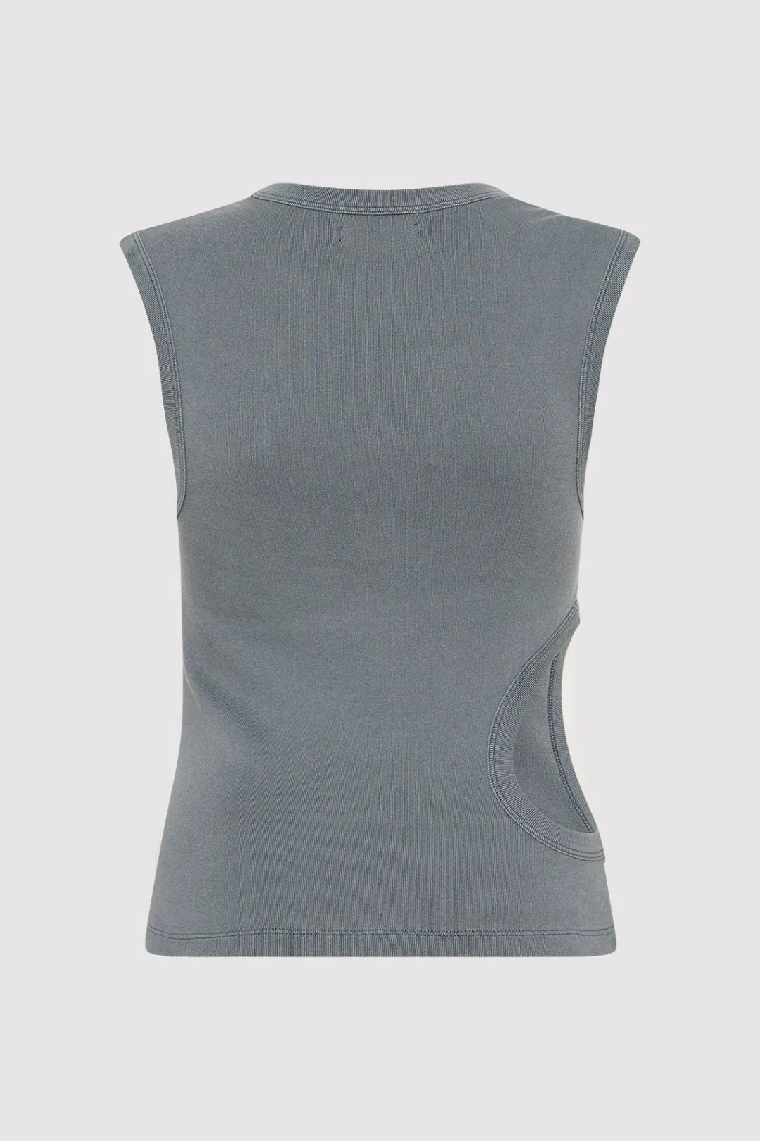 Tops*St. Agni Organic Cotton Cut Out Tank - Diesel Grey