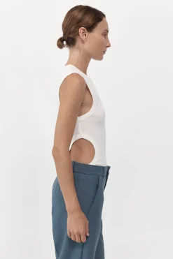 Basics*St. Agni Organic Cotton Cut Out Tank - White