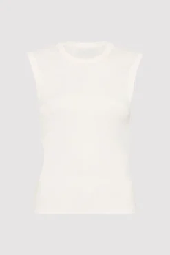 Singlets*St. Agni Organic Cotton Cut Out Tank - White