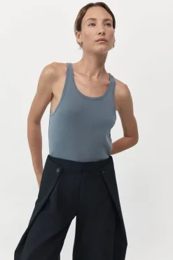 Tops*St. Agni Organic Cotton Everyday Tank - Diesel Grey