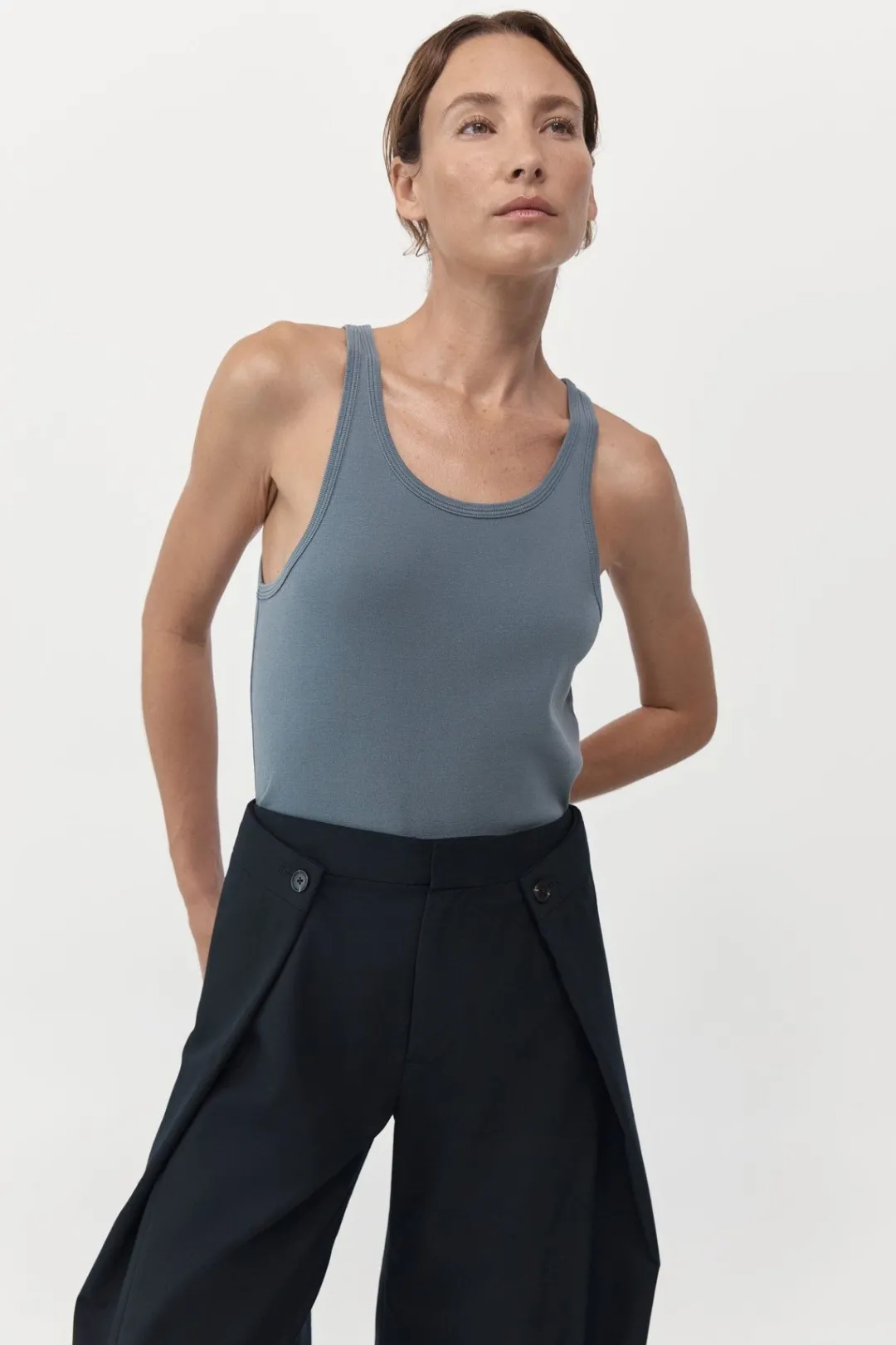 Singlets*St. Agni Organic Cotton Everyday Tank - Diesel Grey
