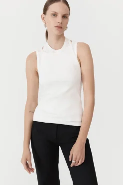 Tops*St. Agni Organic Cotton Layered Tank - White