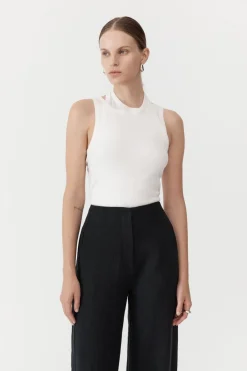 Tops*St. Agni Organic Cotton Layered Tank - White