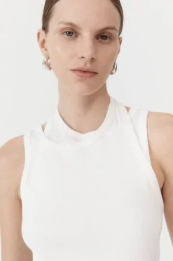 Singlets*St. Agni Organic Cotton Layered Tank - White