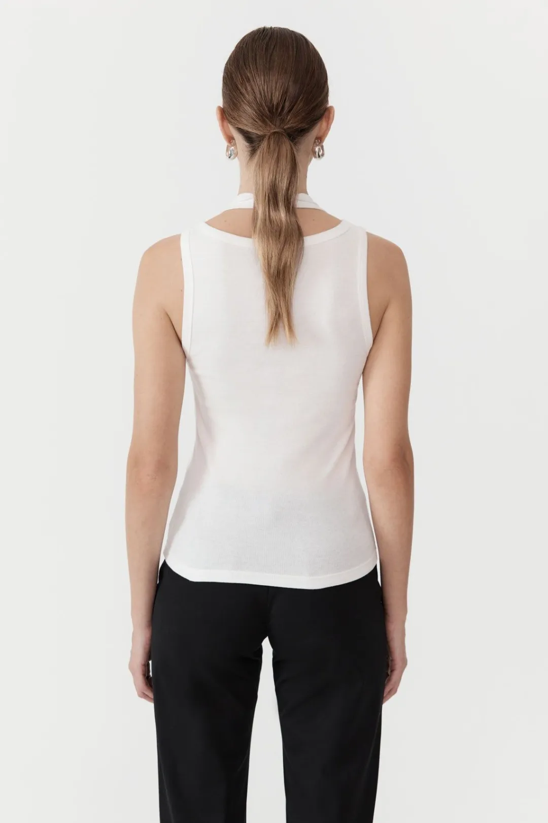 Singlets*St. Agni Organic Cotton Layered Tank - White