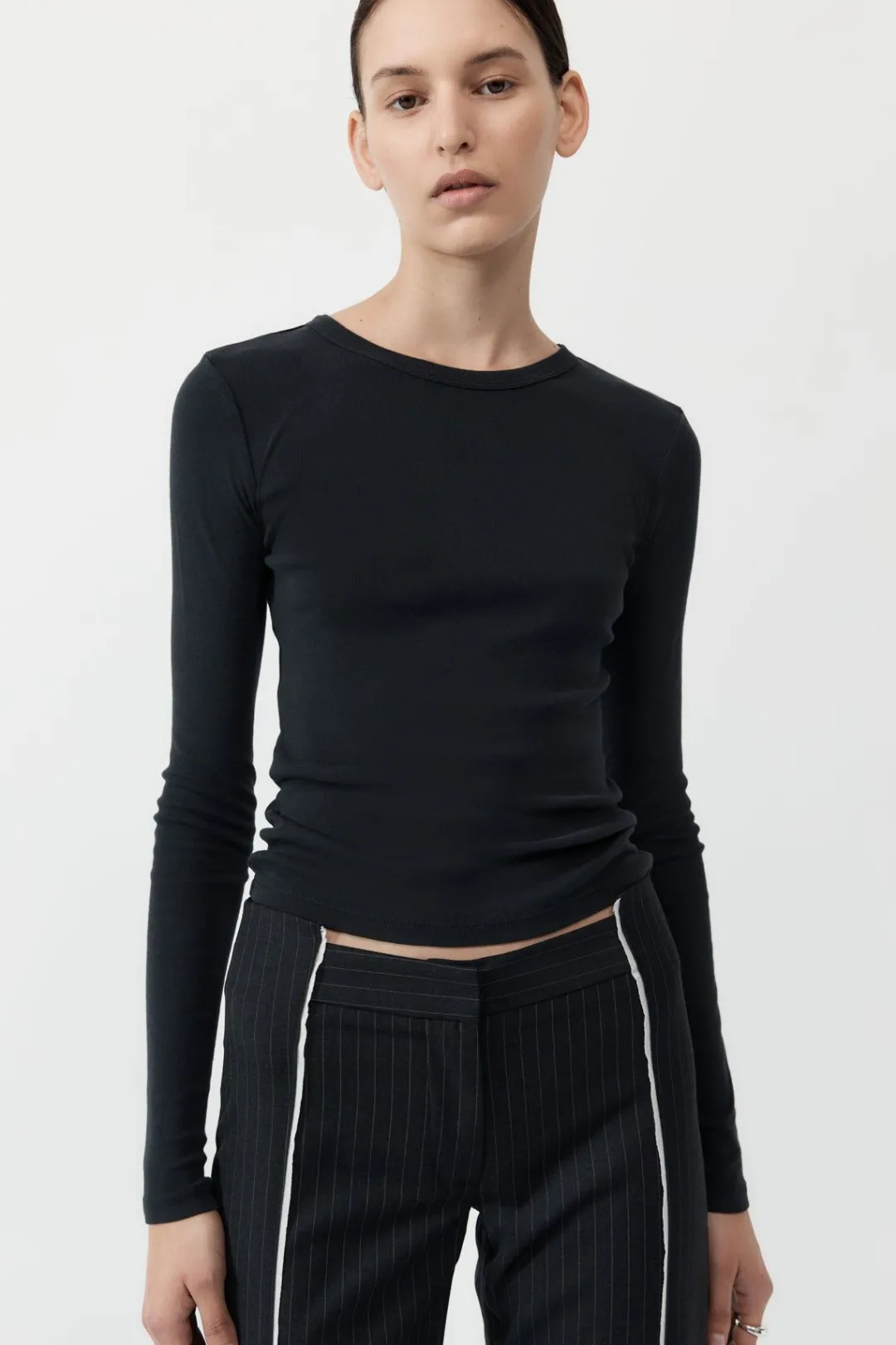 T-Shirts*St. Agni Organic Cotton Long Sleeve Top - Black